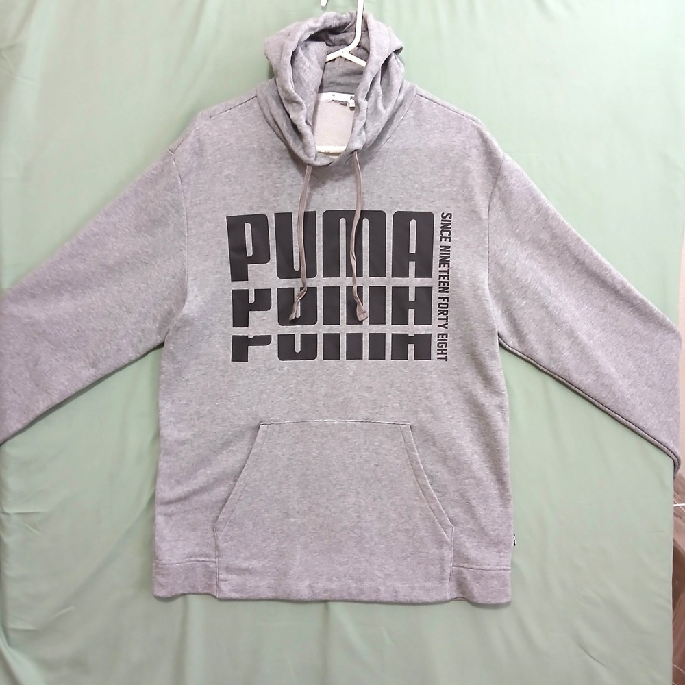 PUMA 'Since 1948' Mens Gray Pullover Hoodie Sweatshirt XL Graphic Logo Sport